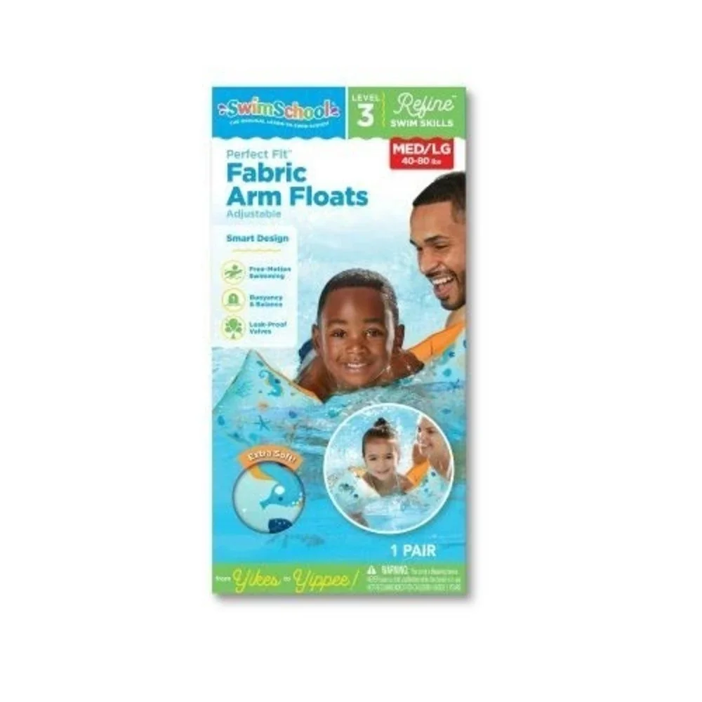 Swim School Adjustable Fabric‎ Arm Floats M/L 40–80 lbs Level 3